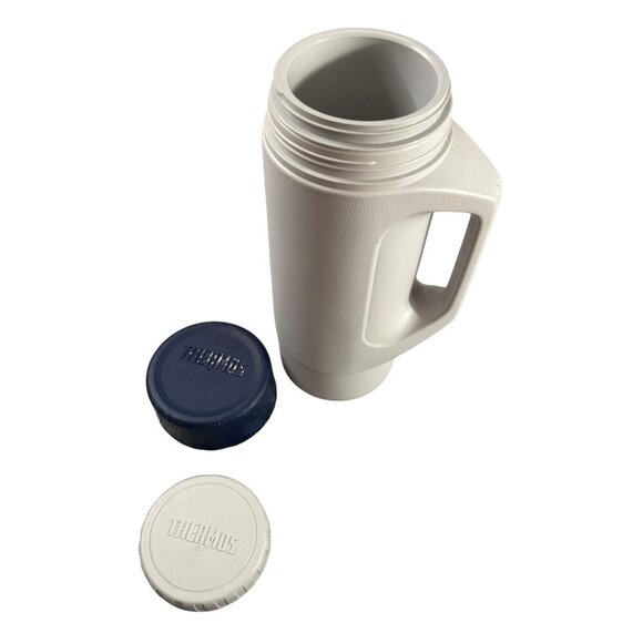 Vintage Thermos Model 4415 Navy and Gray Insulated with Handle - Picture 1 of 6